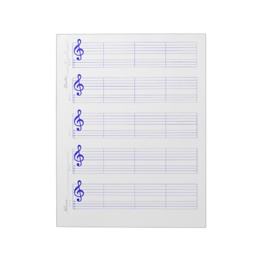 Notenbalk & Ukulele Tabblad – Printbare Sjabloon Notitieblok (Linkerzijde)