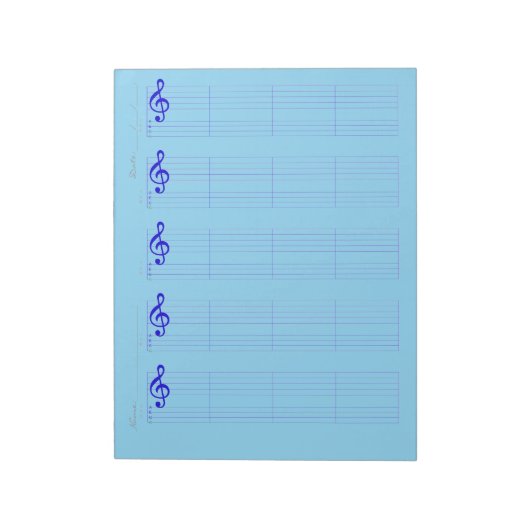 Notenbalk & Ukulele Tabblad – Printbare Sjabloon Notitieblok (Linkerzijde)