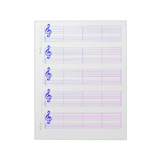 Notenbalk & Ukulele Tabblad – Printbare Sjabloon Notitieblok (Linkerzijde)