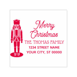 Notenkraker #2 Prettig Kerstmis Naam Retouradres Zelfinktende Stempel