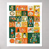 Notenkraker Adventskalender Kerstbord Poster (Voorkant)