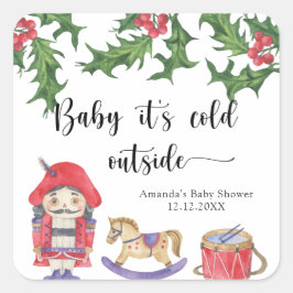 Notenkraker Baby het is koud buiten Vierkante Sticker
