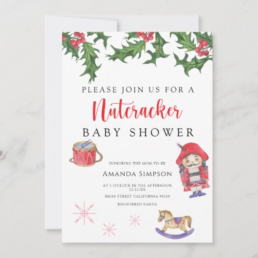 Notenkraker Baby shower Invitation Kaart (Voorkant)