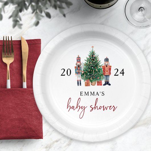 Notenkraker Baby shower Papieren Bordje