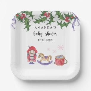 Notenkraker Baby Shower Papieren Bordje