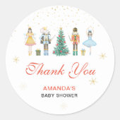 Notenkraker Baby shower Ronde Sticker (Voorkant)