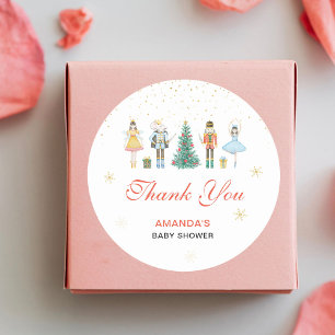 Notenkraker Baby Shower Ronde Sticker