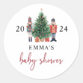 Notenkraker Baby shower Ronde Sticker (Voorkant)