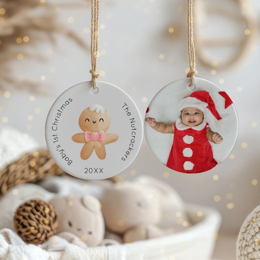 Notenkraker Baby's 1st Christmas Cookie Foto Keramisch Ornament
