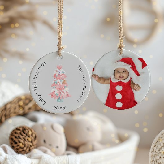 Notenkraker Baby's 1st Christmas Tree Foto Keramisch Ornament