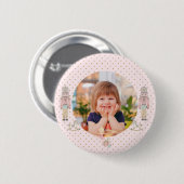 notenkraker baby's eerste Kerstmis Ronde Button 5,7 Cm (Voorkant /achterkant)