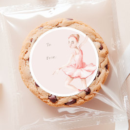 Notenkraker Ballerina “Aan/Van” Kerststicker Ronde Sticker
