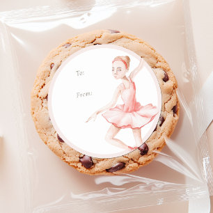 Notenkraker Ballerina “Aan/Van” Kerststicker Ronde Sticker