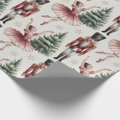 Notenkraker Ballerina balletdanseres kerstboom Cadeaupapier (Hoek)