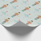 Notenkraker Ballerina Blue Vintage Kerstmis Cadeaupapier (Hoek)