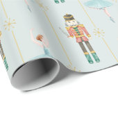 Notenkraker Ballerina Blue Vintage Kerstmis Cadeaupapier (Rol Hoek)