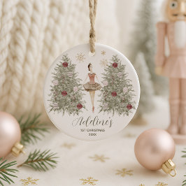 Notenkraker Ballerina Eerste Kerst Keepsake Keramisch Ornament