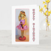 Notenkraker Ballerina Happy Birthday Kaart (Gele Bloem)