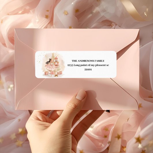 Notenkraker Ballerina Kerst Etiket