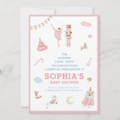 Notenkraker Ballerina Kerst Roze Baby shower Kaart (Voorkant)