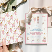 Notenkraker Ballerina Kerst Roze Baby shower Kaart
