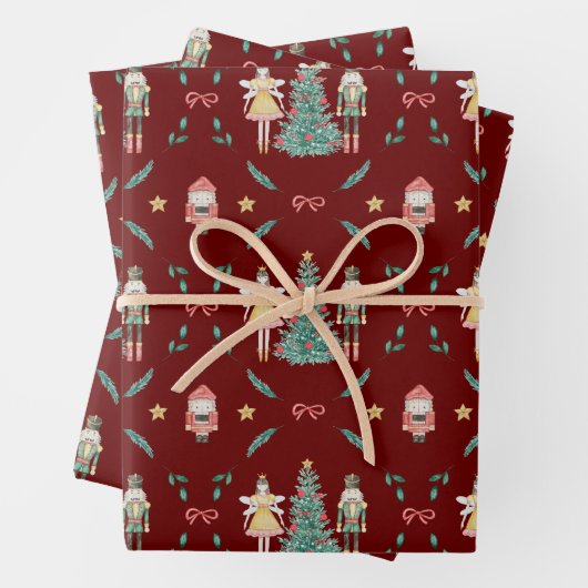 Notenkraker Ballerina Kerst Wrapping Papier Zij Inpakpapier Vel (In situ)