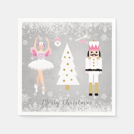 Notenkraker, Ballerina, kerstboom Servet (Voorkant)