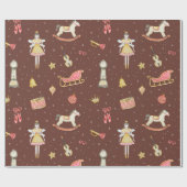 Notenkraker Ballerina Kerstmis Cadeaupapier (Vlak)