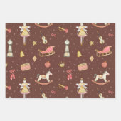 Notenkraker Ballerina Kerstmis Inpakpapier Vel (Voorkant)