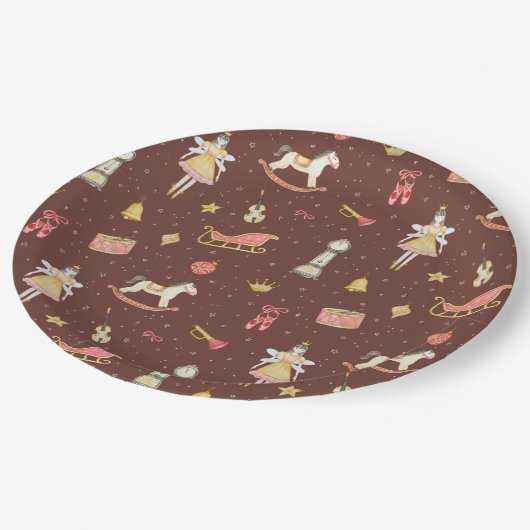 Notenkraker Ballerina Kerstmis Papieren Bordje (Gekanteld)