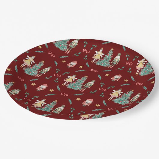 Notenkraker Ballerina Kerstmis Papieren Bordje (Gekanteld)