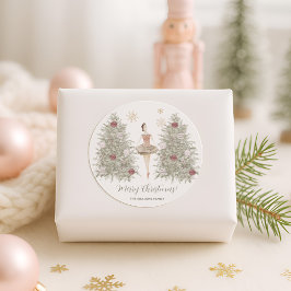 Notenkraker Ballerina Kerstmis Ronde Sticker