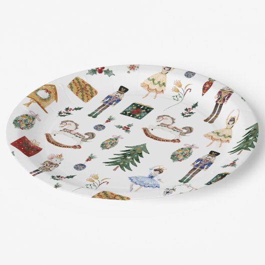 Notenkraker ballerina Kerstmis verjaardagsfeestje Papieren Bordje (Gekanteld)