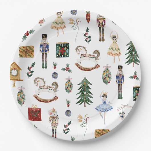 Notenkraker ballerina Kerstmis verjaardagsfeestje Papieren Bordje (Voorkant)