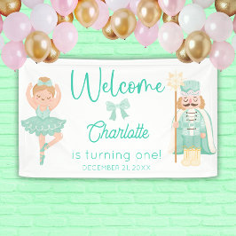 Notenkraker Ballerina Mint Verjaardags Welkom Spandoek
