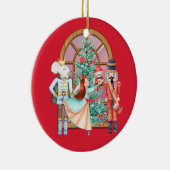 Notenkraker Ballerina Mouse King Rood Gepersonalis Keramisch Ornament (Rechts)