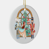 Notenkraker Ballerina Muis Koning Kerstmis Ronde Keramisch Ornament (Rechts)