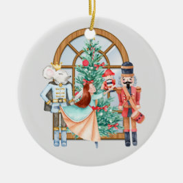 Notenkraker Ballerina Muis Koning Kerstmis Ronde Keramisch Ornament