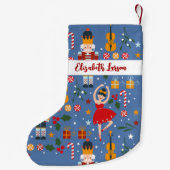 Notenkraker & Ballerina Schattige Roze Vrolijk Ker Kleine Kerstsok (Achterkant)