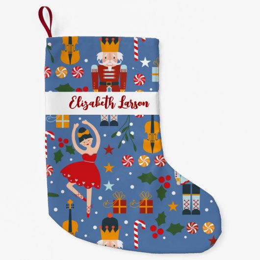 Notenkraker & Ballerina Schattige Roze Vrolijk Ker Kleine Kerstsok (Voorkant)