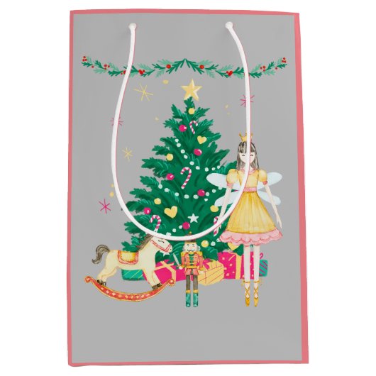 Notenkraker Ballerina Waterverf Kerst Medium Cadeauzakje (Voorkant)