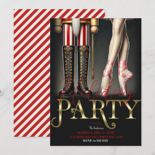 Notenkraker & Ballerina Zwart Goud Kerstfeest Kaart