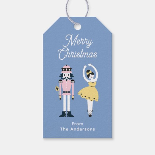 Notenkraker Ballet Aangepaste Naam Kerstmis Cadeaulabel (Voorkant)