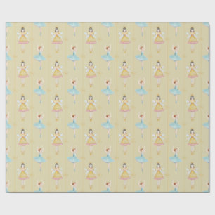Notenkraker Ballet Ballerina Gold Vintage Kerstmis Cadeaupapier