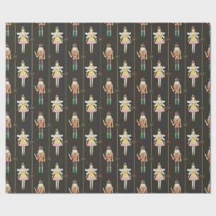 Notenkraker Ballet Ballerina Gold Vintage Kerstmis Cadeaupapier