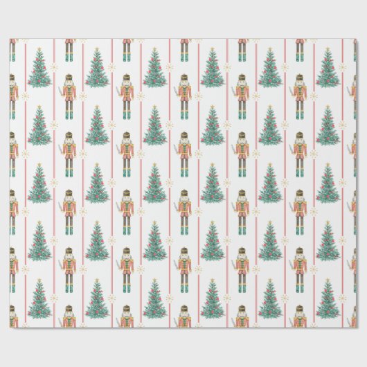 Notenkraker Ballet Ballerina Red Vintage Kerstmis Cadeaupapier (Vlak)