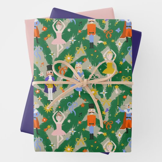 Notenkraker Ballet Bow Royal Christmas Wrapping Inpakpapier Vel (In situ)