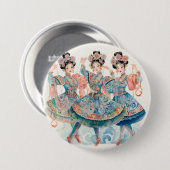 Notenkraker Ballet, Chinese Dansers Ronde Button 7,6 Cm (Voorkant /achterkant)