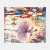 Notenkraker Ballet Christmas Ballerina Custom Name Fleece Deken (Voorkant (Horizontaal))