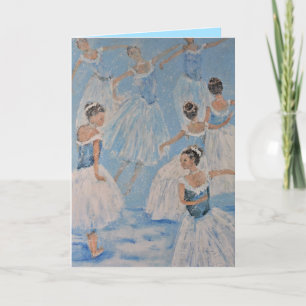 Notenkraker Ballet Dansen In De Sneeuw Feestdagen Kaart